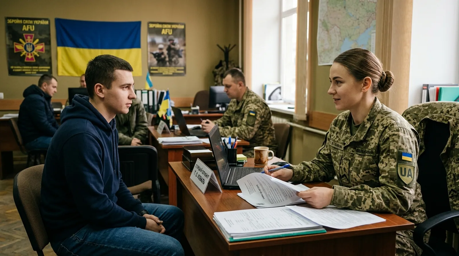 Жінка-рекрутер спілкується з кандидатом за столом