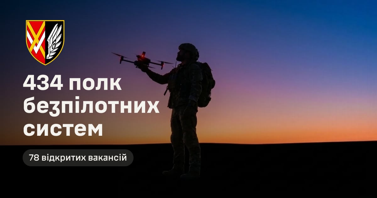 434 полк безпілотних систем — 78 відкритих вакансій