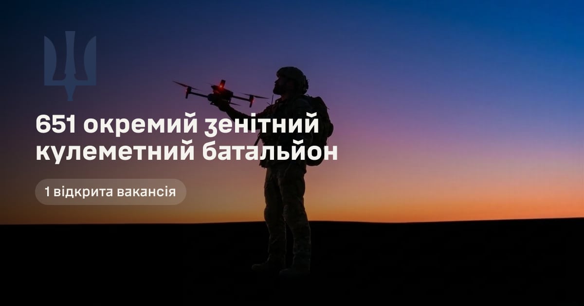 651 окремий зенітний кулеметний батальйон — 1 відкрита вакансія