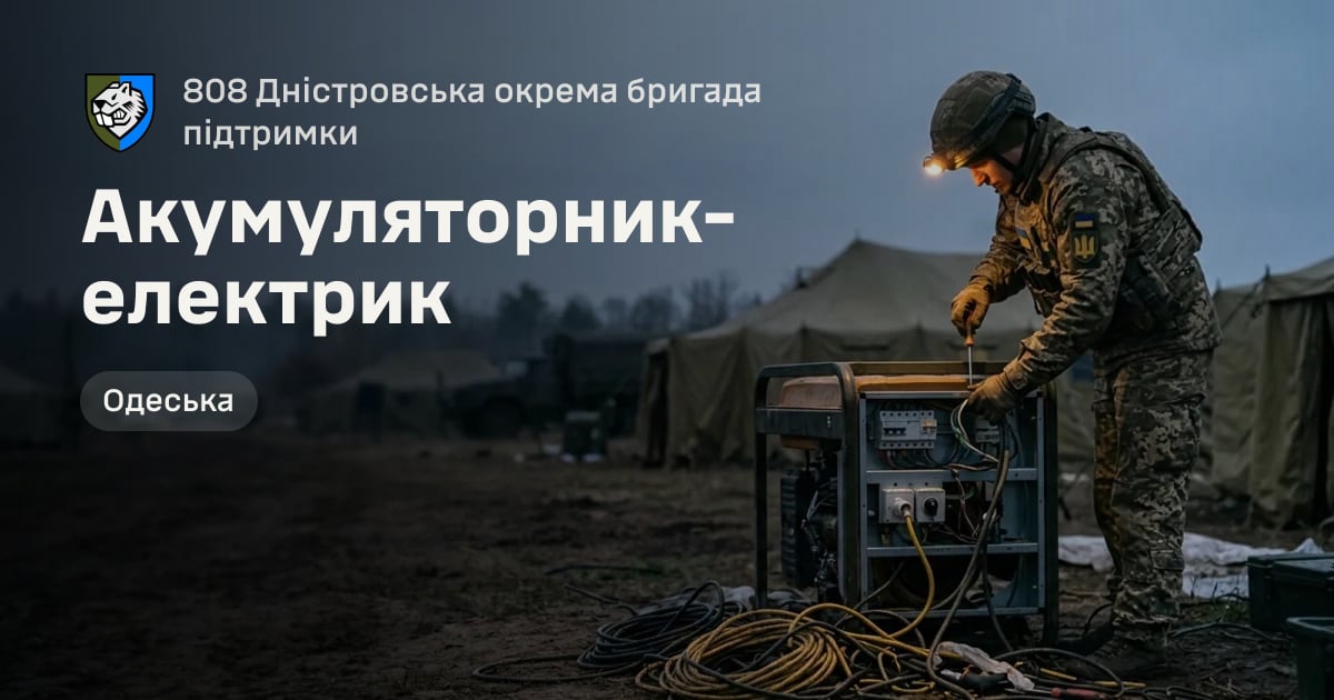 Акумуляторник-електрик — 808 Дністровська окрема бригада підтримки