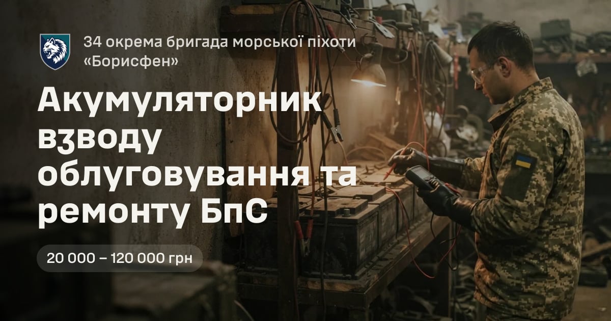 Акумуляторник взводу облуговування та ремонту БпС — 34 окрема бригада морської піхоти «Борисфен»