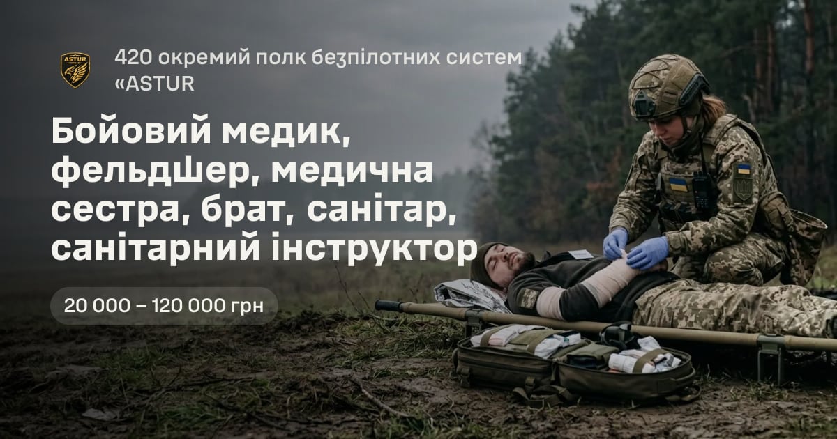 Бойовий медик, фельдшер, медична сестра, брат, санітар, санітарний інструктор — 420 окремий полк безпілотних систем «ASTUR