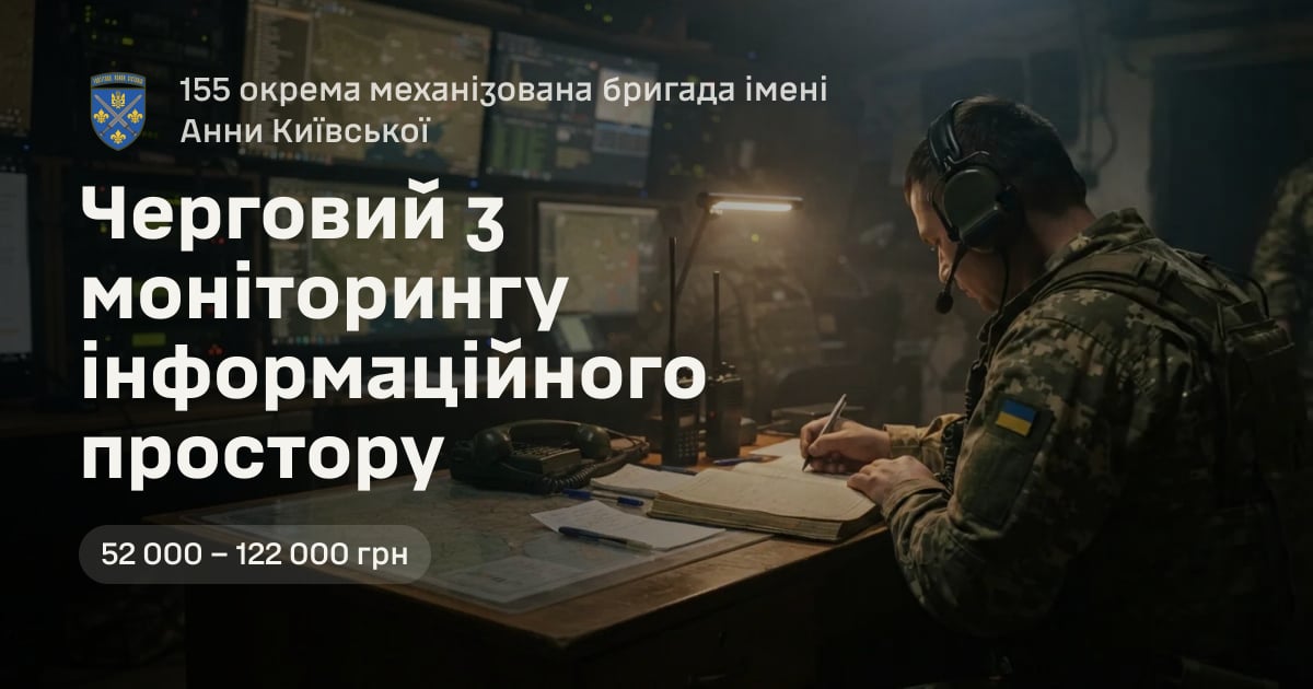 Черговий з моніторингу інформаційного простору — 155 окрема механізована бригада імені Анни Київської