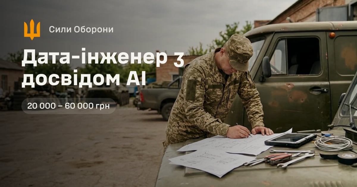 Дата-інженер з досвідом AI — Сили Оборони