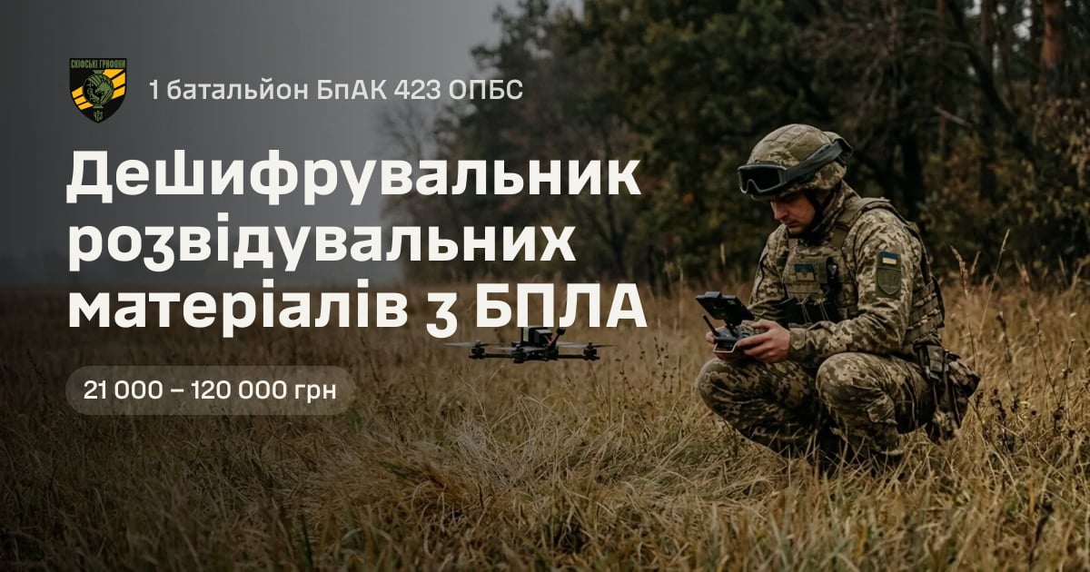 Дешифрувальник розвідувальних матеріалів з БПЛА — 1 батальйон БпАК 423 ОПБС