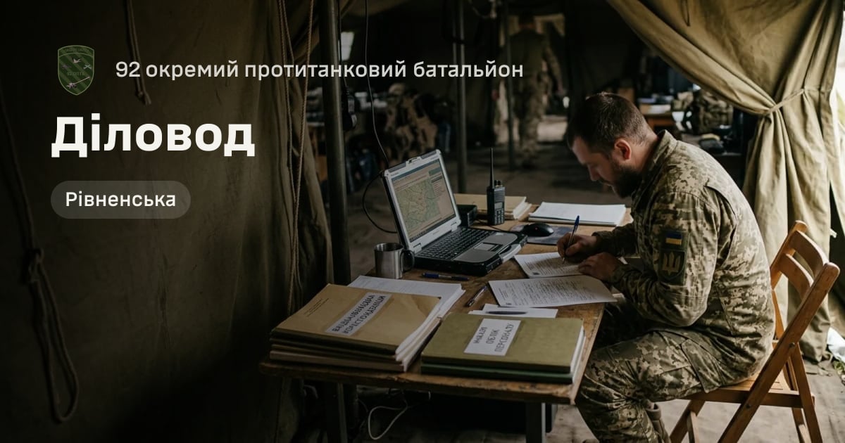 Діловод — 92 окремий протитанковий батальйон