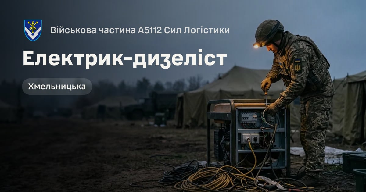 Електрик-дизеліст — Військова частина А5112 Сил Логістики