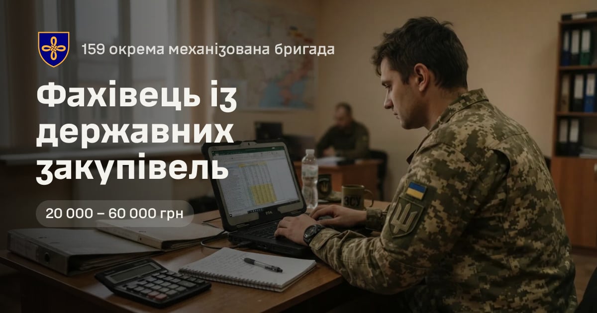 Фахівець із державних закупівель — 159 окрема механізована бригада