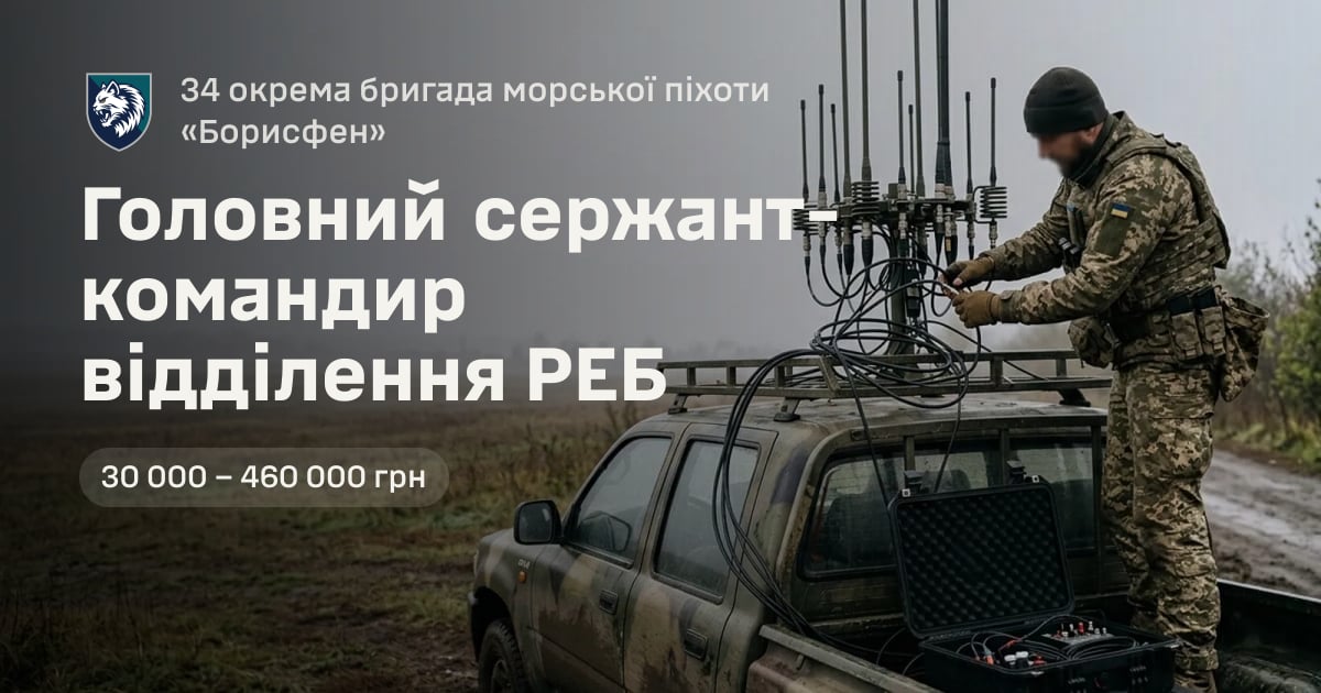 Головний сержант-командир відділення РЕБ — 34 окрема бригада морської піхоти «Борисфен»