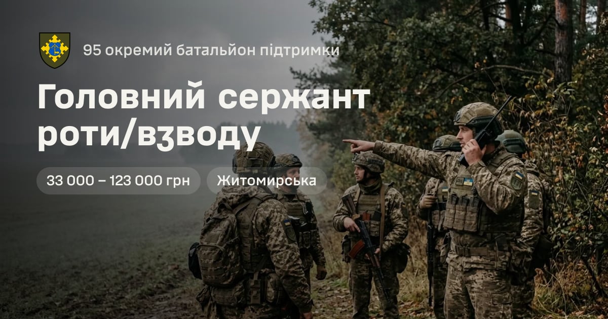 Головний сержант роти/взводу — 95 окремий батальйон підтримки