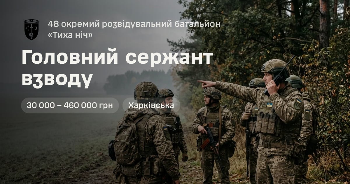 Головний сержант взводу — 48 окремий розвідувальний батальйон «Тиха ніч»