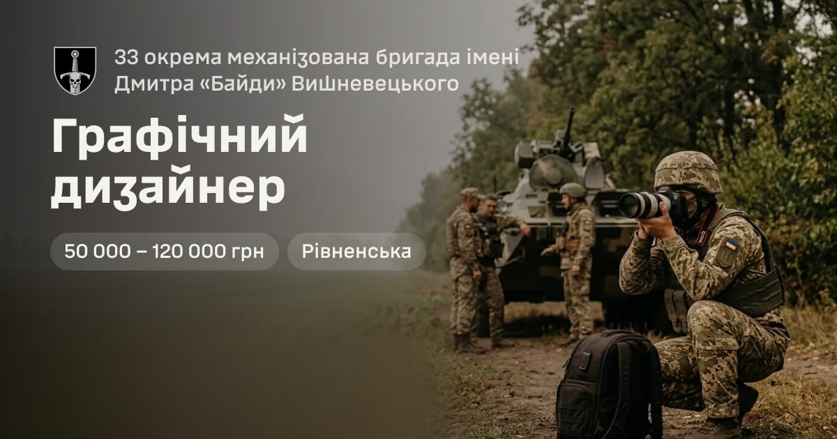 Графічний дизайнер — 33 окрема механізована бригада імені Дмитра «Байди» Вишневецького