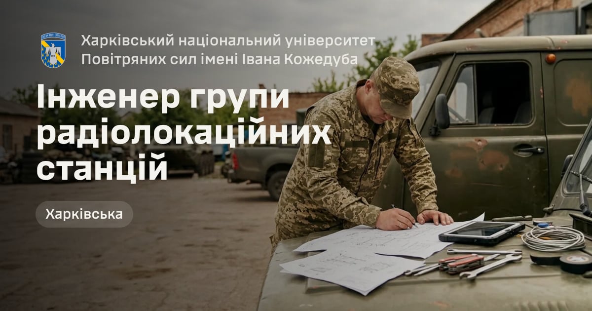 Інженер групи радіолокаційних станцій — Харківський національний університет Повітряних сил імені Івана Кожедуба