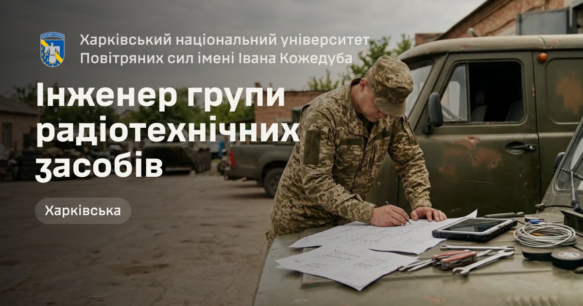 Інженер групи радіотехнічних засобів — Харківський національний університет Повітряних сил імені Івана Кожедуба