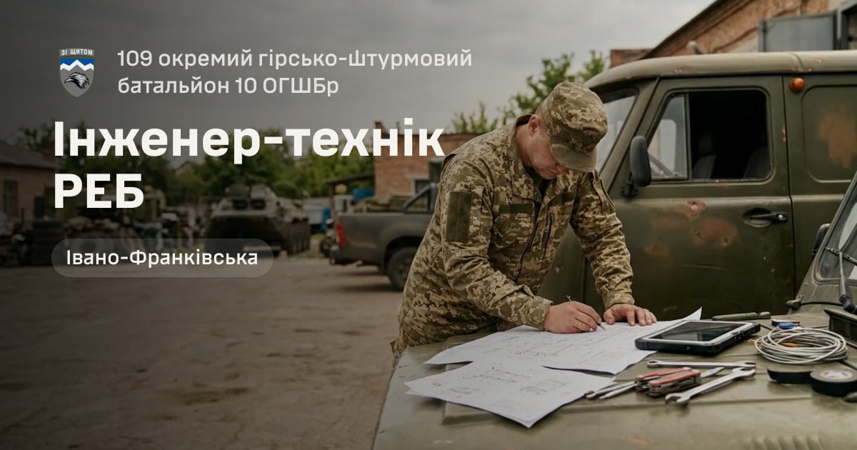Інженер-технік РЕБ — 109 окремий гірсько-штурмовий батальйон 10 ОГШБр