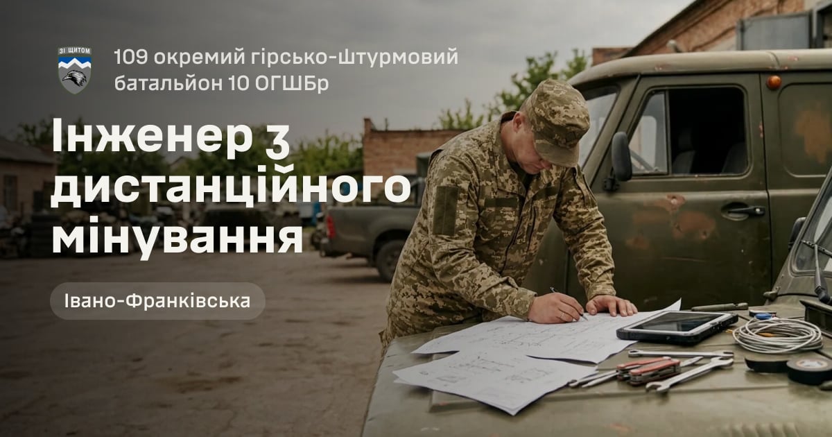 Інженер з дистанційного мінування — 109 окремий гірсько-штурмовий батальйон 10 ОГШБр