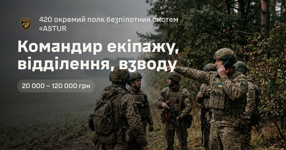 Командир екіпажу, відділення, взводу — 420 окремий полк безпілотних систем «ASTUR