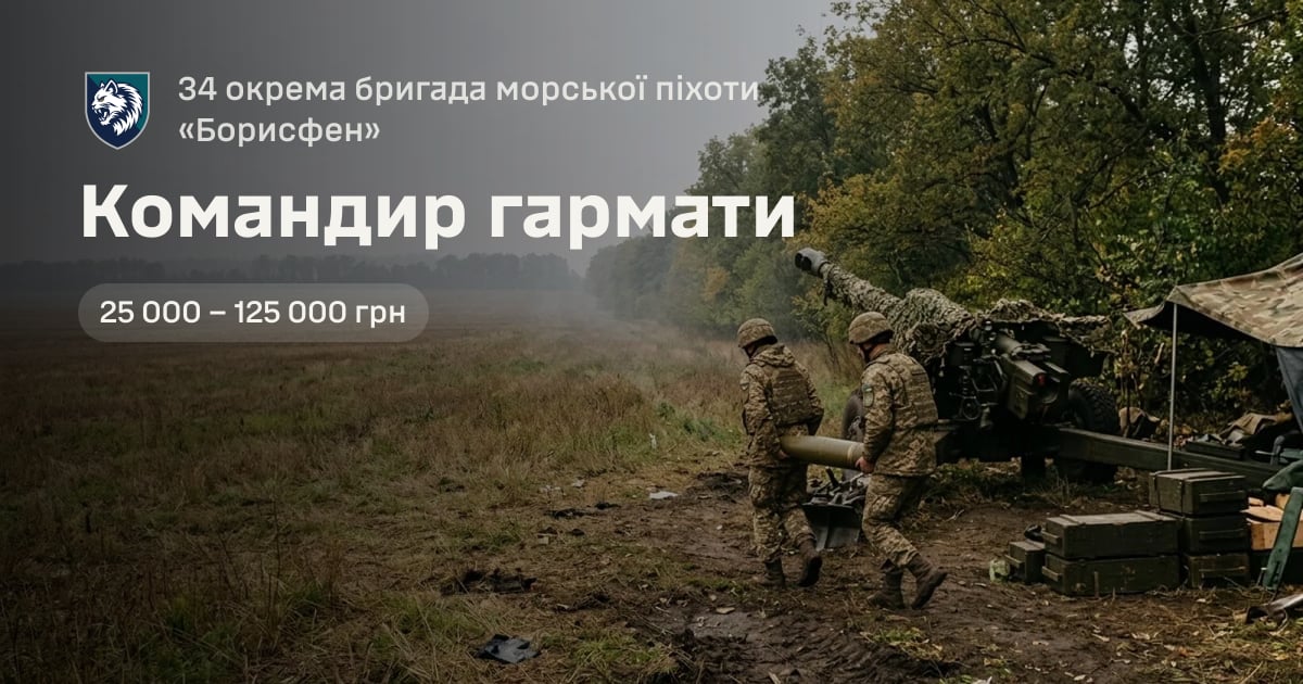 Командир гармати — 34 окрема бригада морської піхоти «Борисфен»