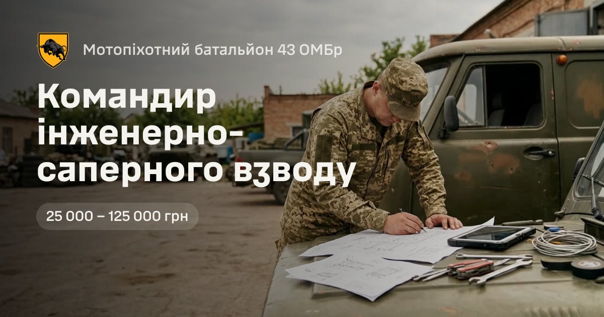 Командир інженерно-саперного взводу — Мотопіхотний батальйон 43 ОМБр