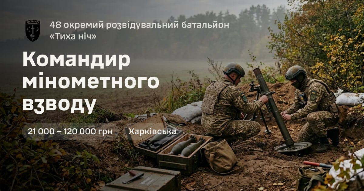 Командир мінометного взводу — 48 окремий розвідувальний батальйон «Тиха ніч»