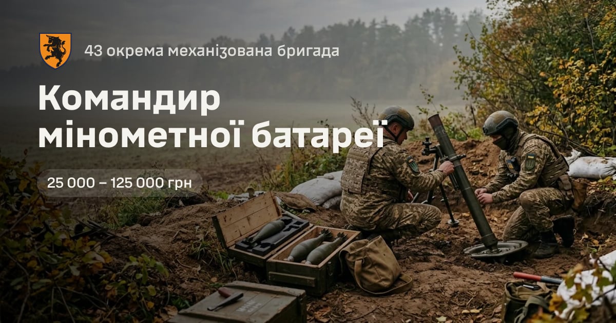 Командир мінометної батареї — 43 окрема механізована бригада
