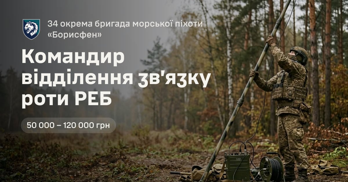 Командир відділення зв’язку роти РЕБ — 34 окрема бригада морської піхоти «Борисфен»
