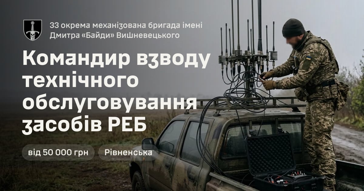 Командир взводу технічного обслуговування засобів РЕБ — 33 окрема механізована бригада імені Дмитра «Байди» Вишневецького