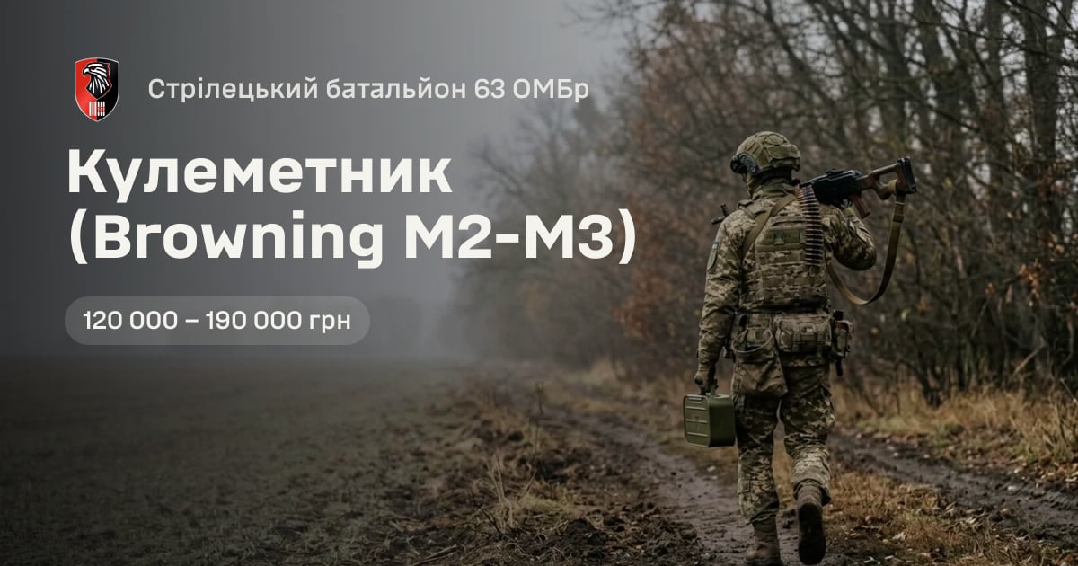 Кулеметник (Browning M2-M3) — Стрілецький батальйон 63 ОМБр