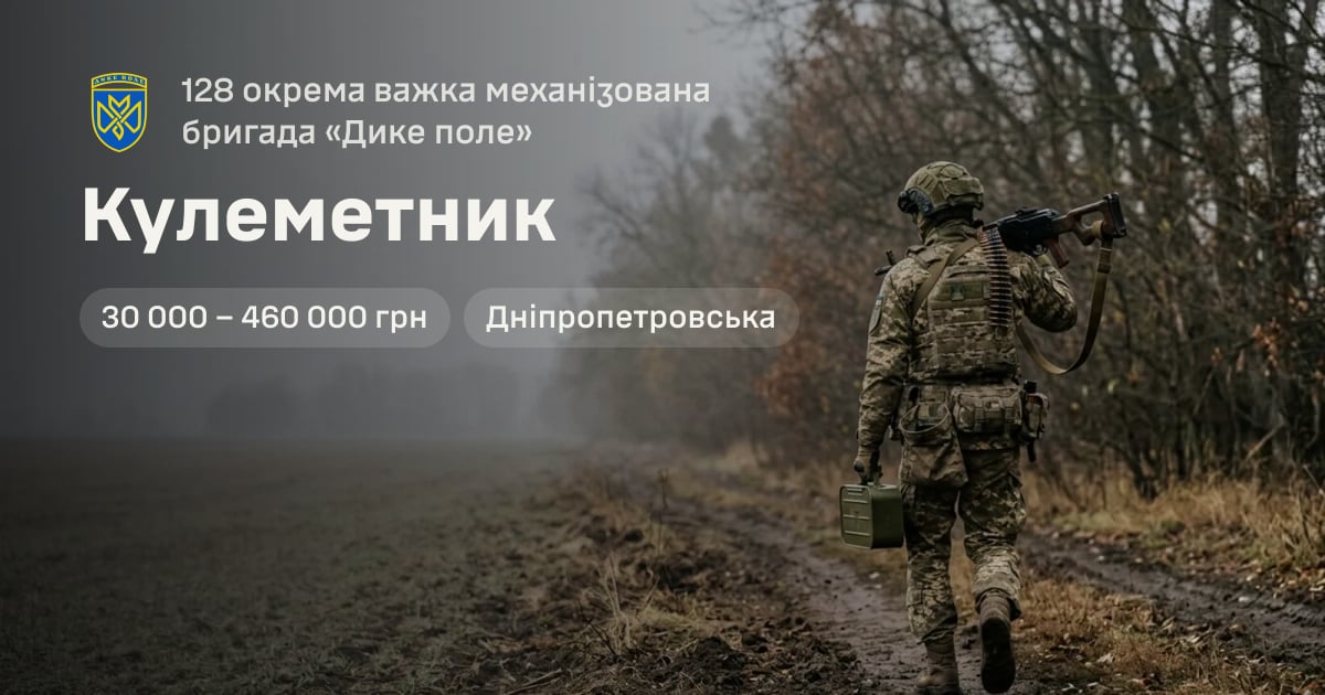 Кулеметник — 128 окрема важка механізована бригада «Дике поле»