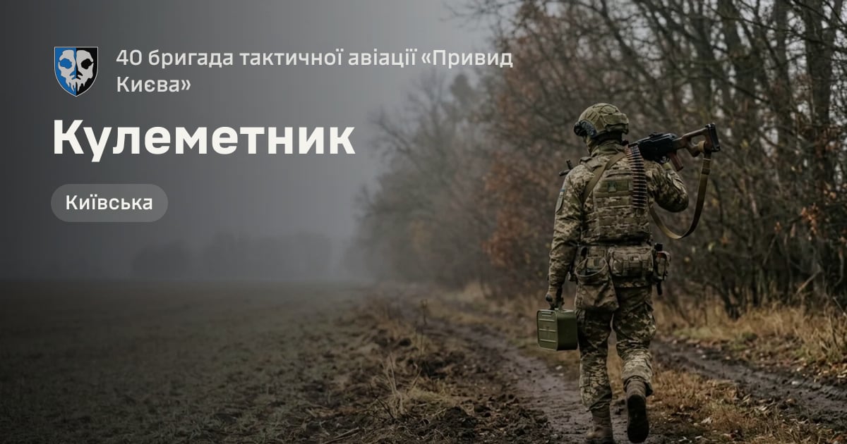 Кулеметник — 40 бригада тактичної авіації «Привид Києва»