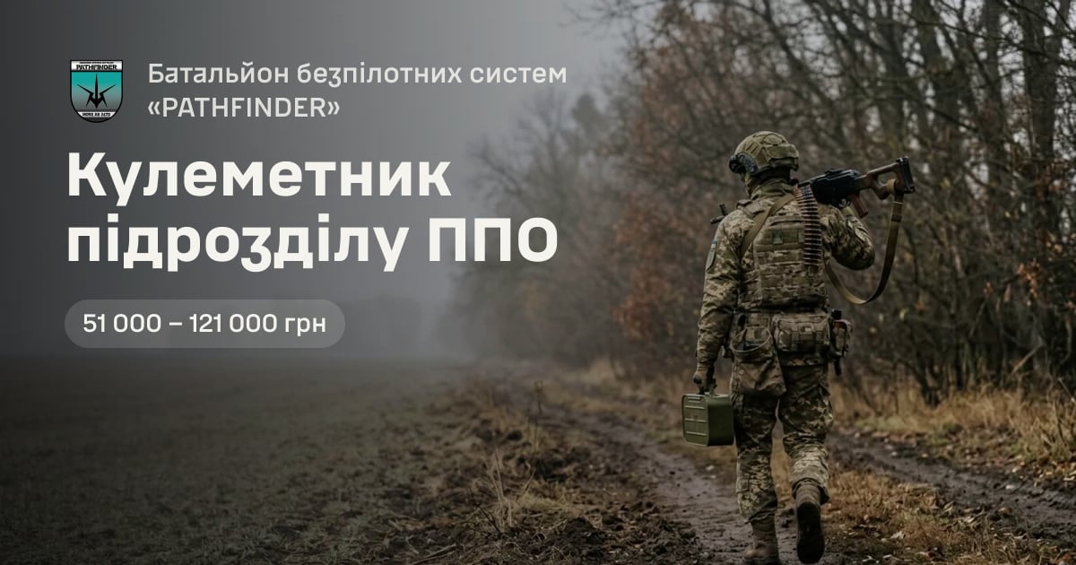 Кулеметник підрозділу ППО — Батальйон безпілотних систем «PATHFINDER»