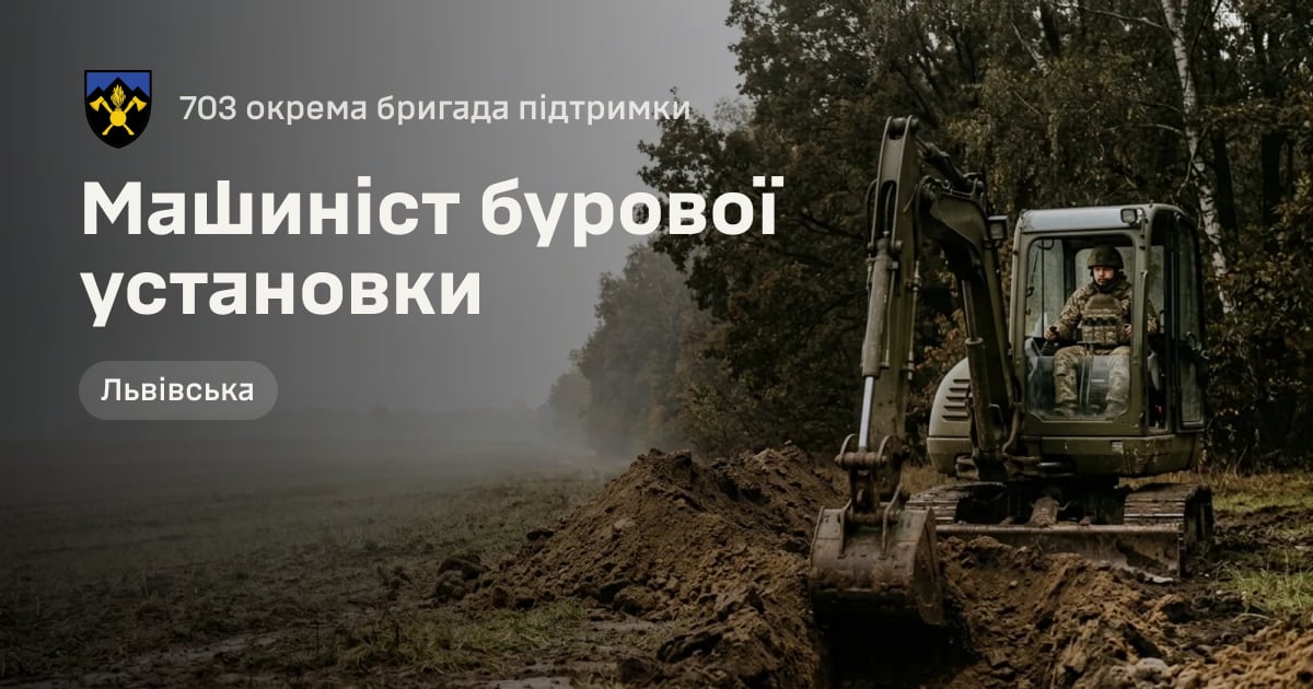 Машиніст бурової установки — 703 окрема бригада підтримки