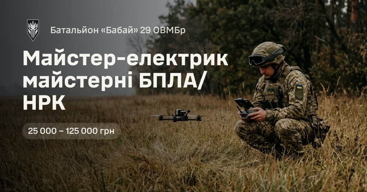 Майстер-електрик майстерні БПЛА/НРК — Батальйон «Бабай» 29 ОВМБр