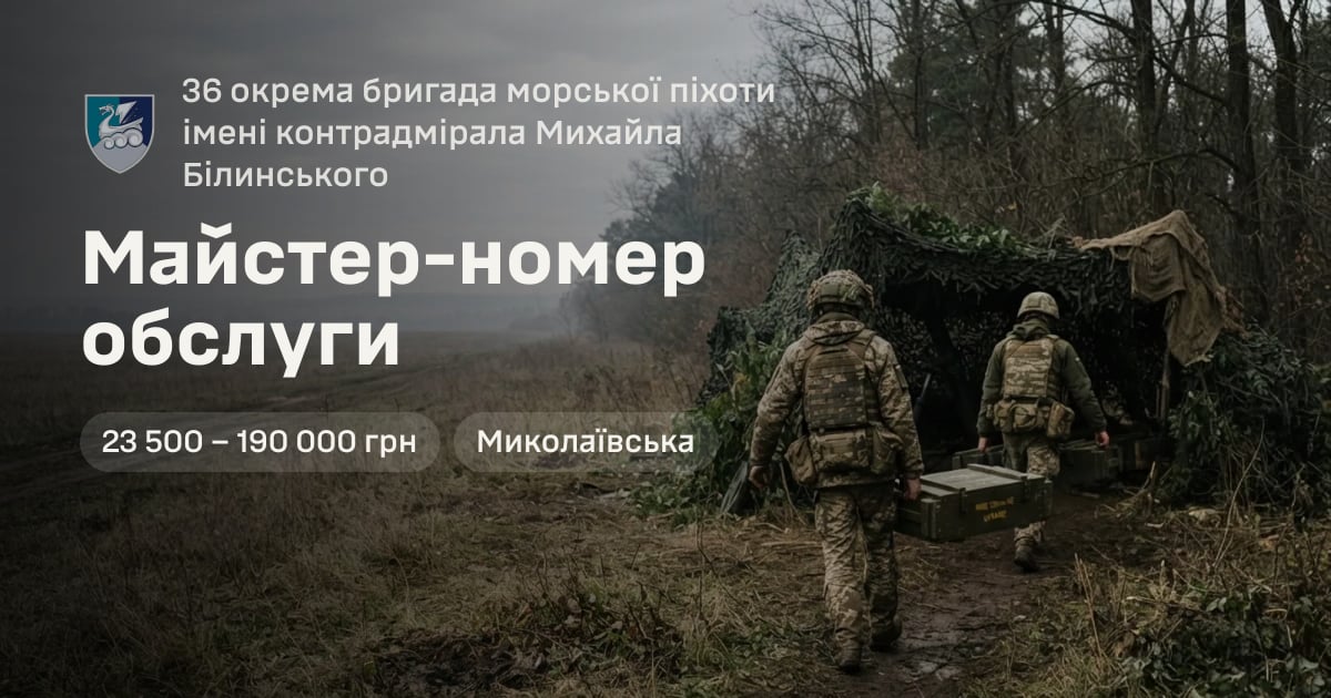 Майстер-номер обслуги — 36 окрема бригада морської піхоти імені контрадмірала Михайла Білинського