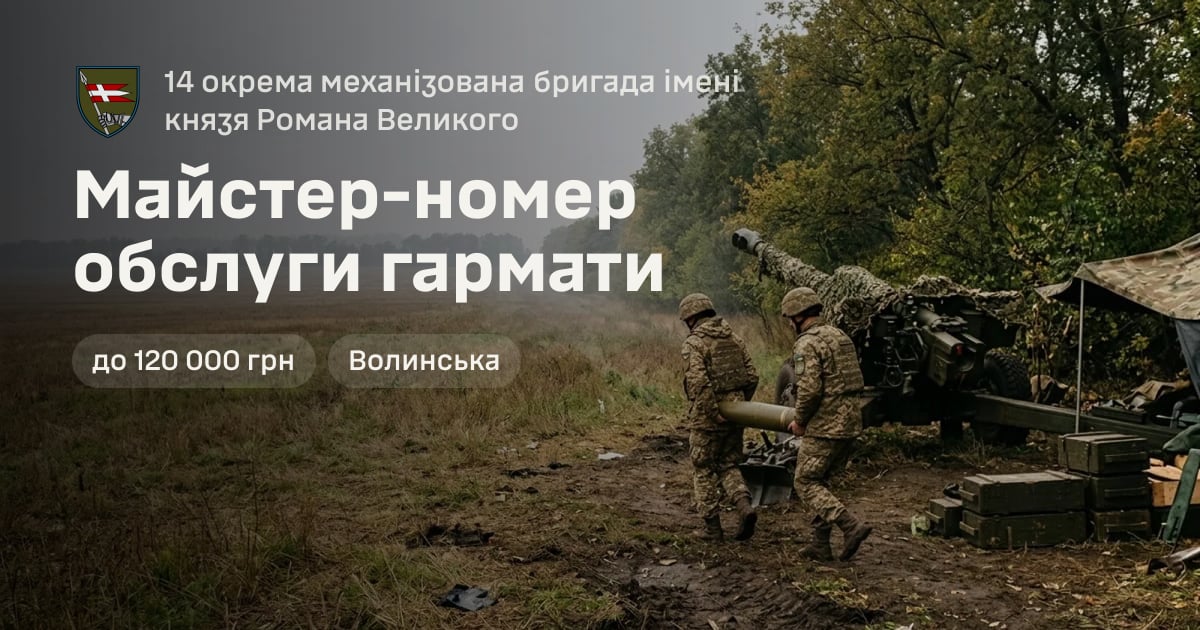 Майстер-номер обслуги гармати — 14 окрема механізована бригада імені князя Романа Великого