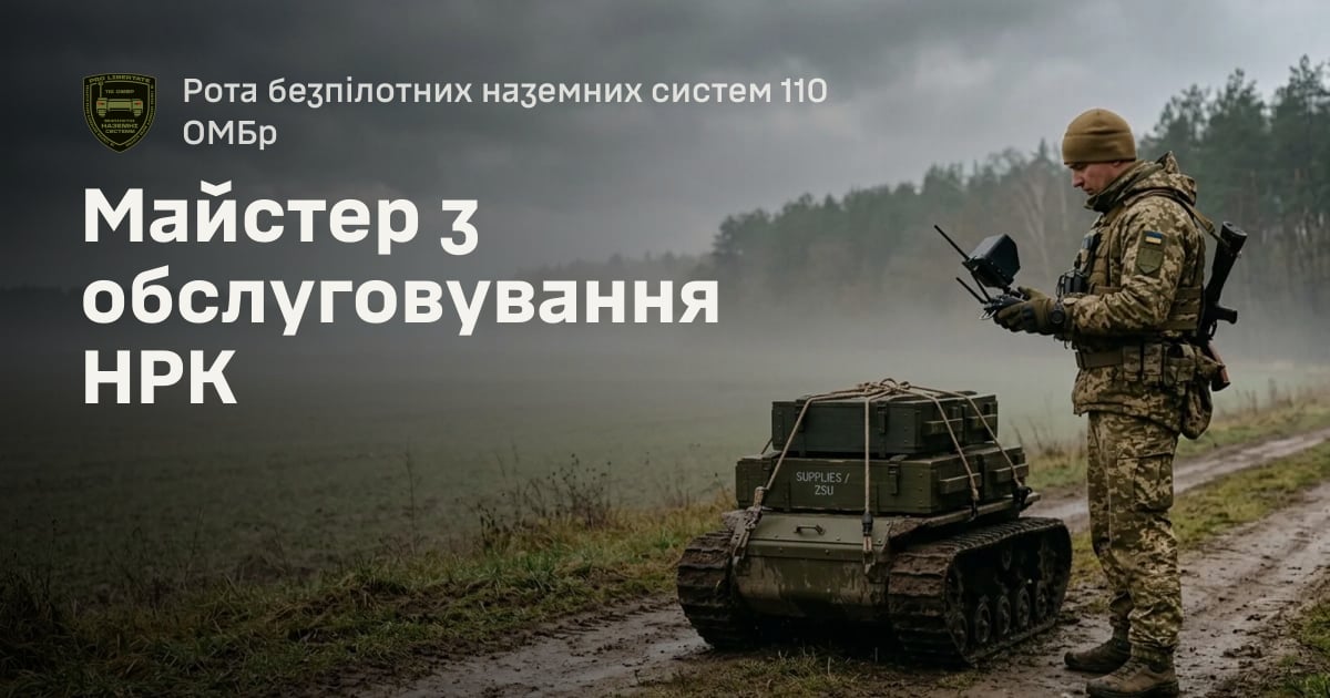 Майстер з обслуговування НРК — Рота безпілотних наземних систем 110 ОМБр
