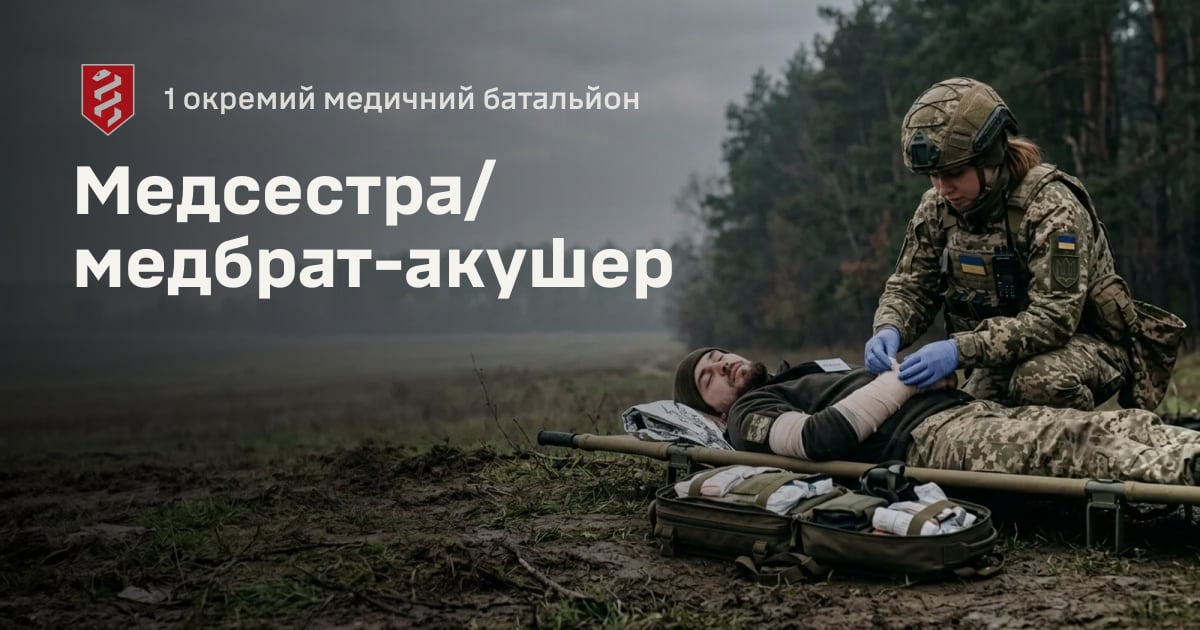 Медсестра/медбрат-акушер — 1 окремий медичний батальйон