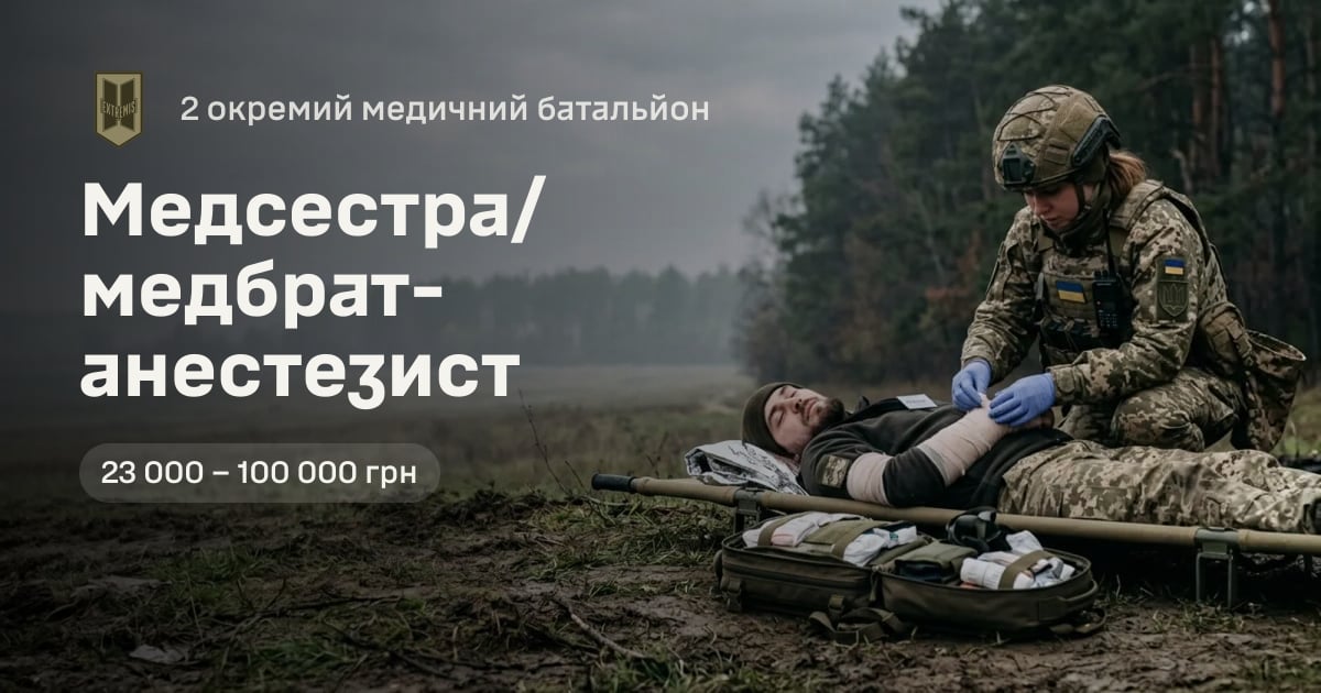 Медсестра/медбрат-анестезист — 2 окремий медичний батальйон