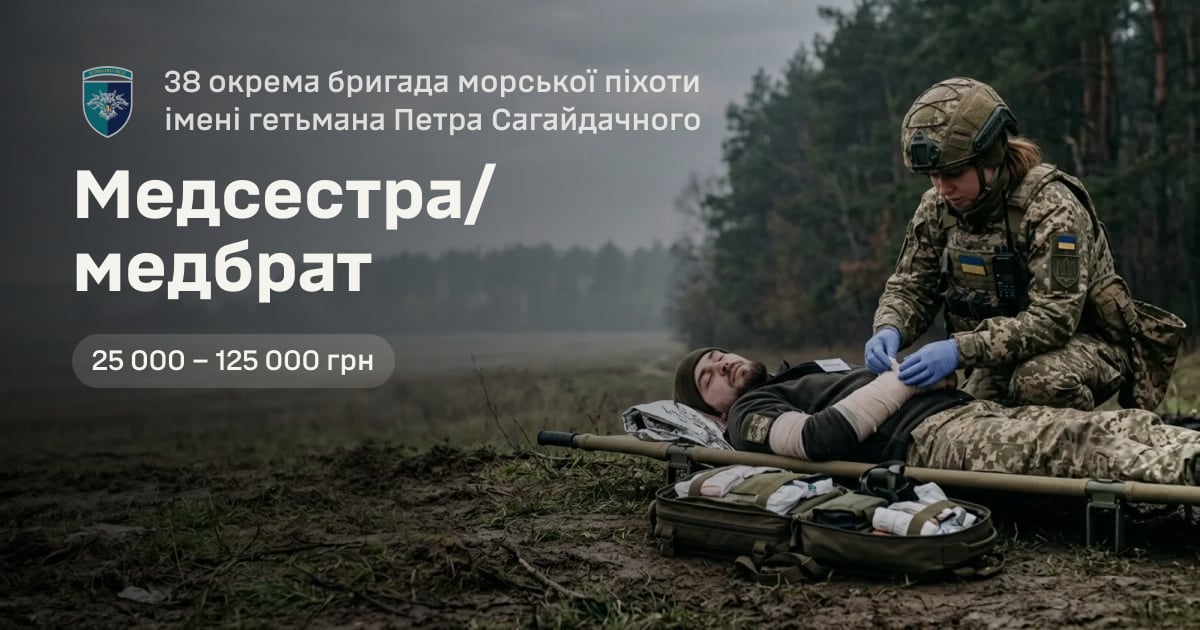 Медсестра/медбрат — 38 окрема бригада морської піхоти імені гетьмана Петра Сагайдачного