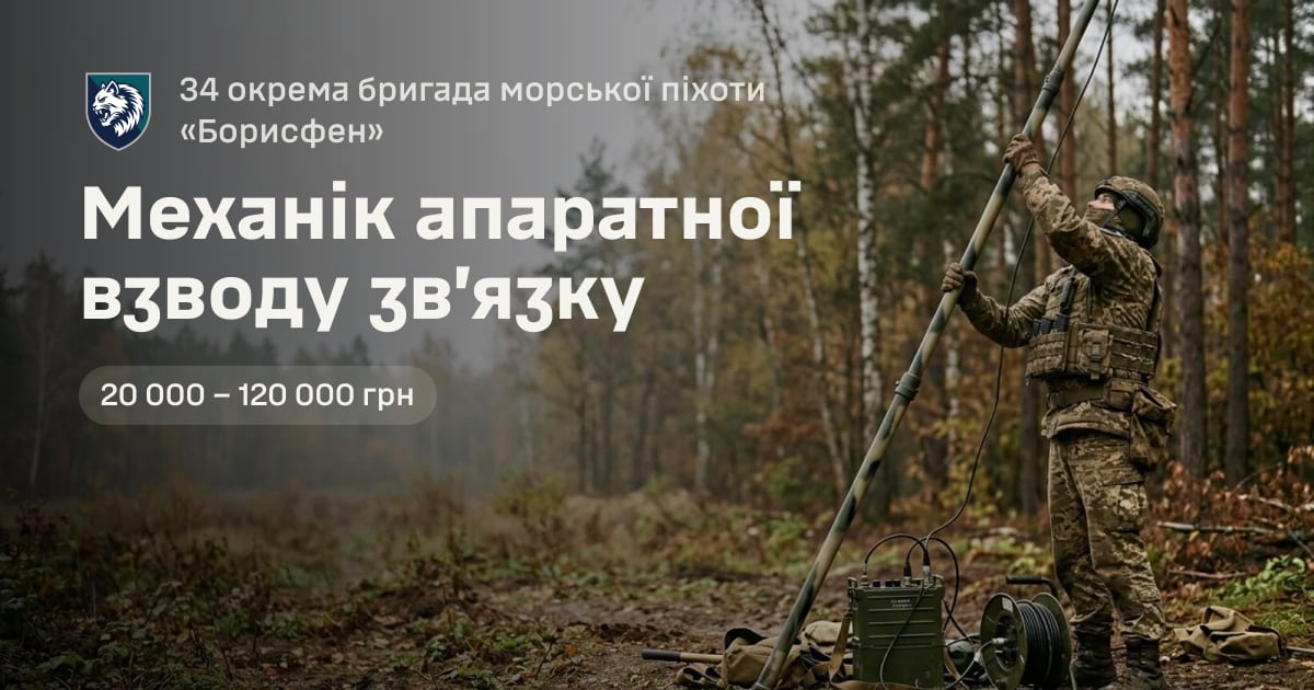 Механік апаратної взводу зв’язку — 34 окрема бригада морської піхоти «Борисфен»
