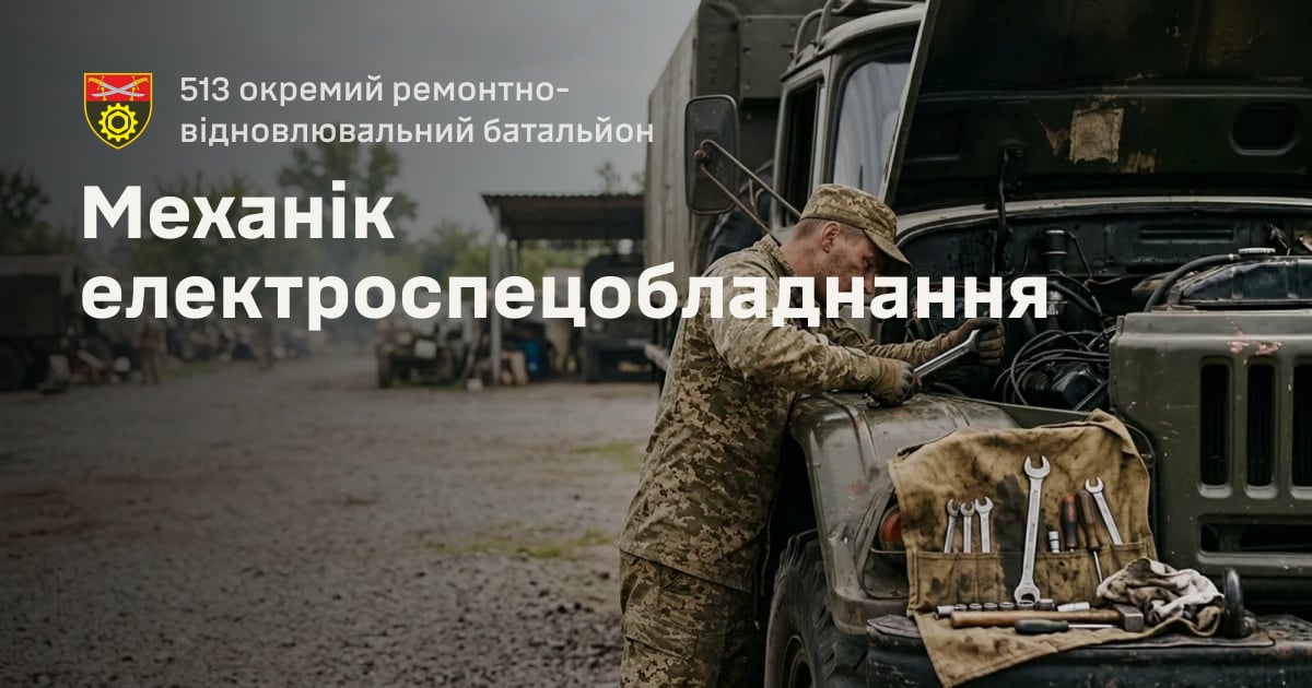 Механік електроспецобладнання — 513 окремий ремонтно-відновлювальний батальйон