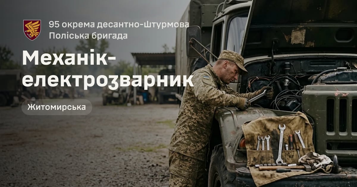 Механік-електрозварник — 95 окрема десантно-штурмова Поліська бригада