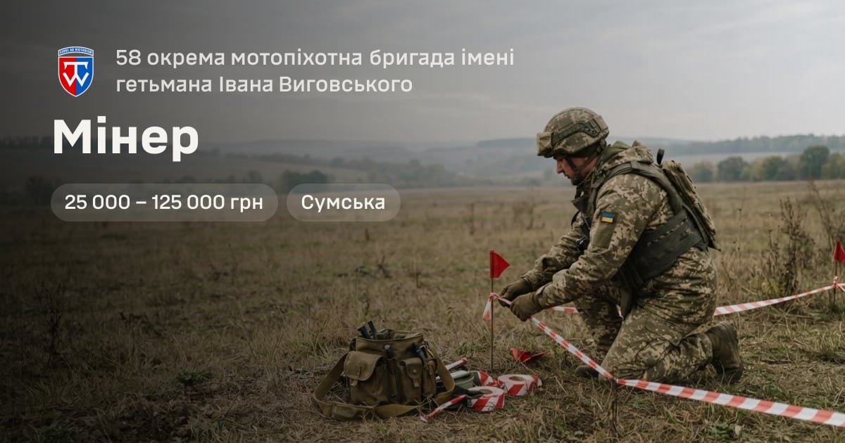 Мінер — 58 окрема мотопіхотна бригада імені гетьмана Івана Виговського