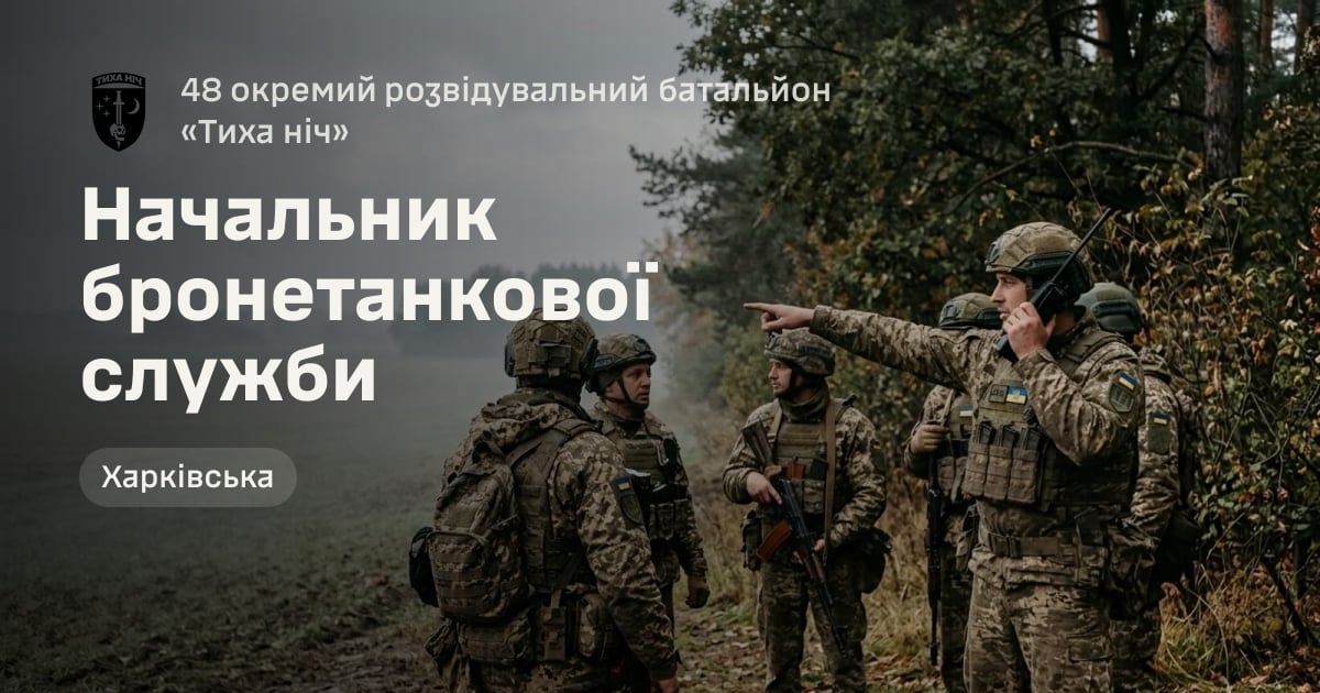 Начальник бронетанкової служби — 48 окремий розвідувальний батальйон «Тиха ніч»