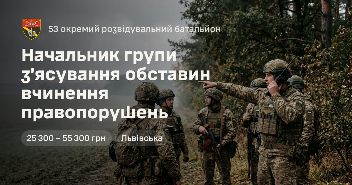 Начальник групи з’ясування обставин вчинення правопорушень — 53 окремий розвідувальний батальйон