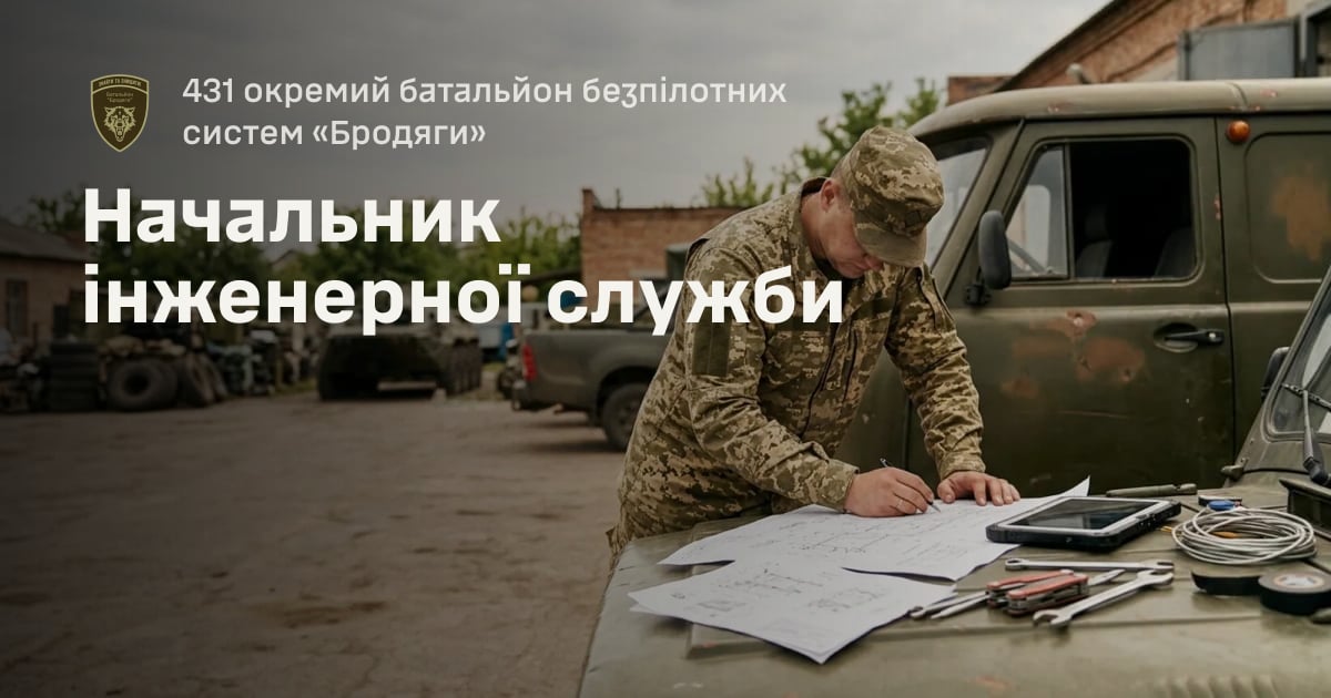Начальник інженерної служби — 431 окремий батальйон безпілотних систем «Бродяги»