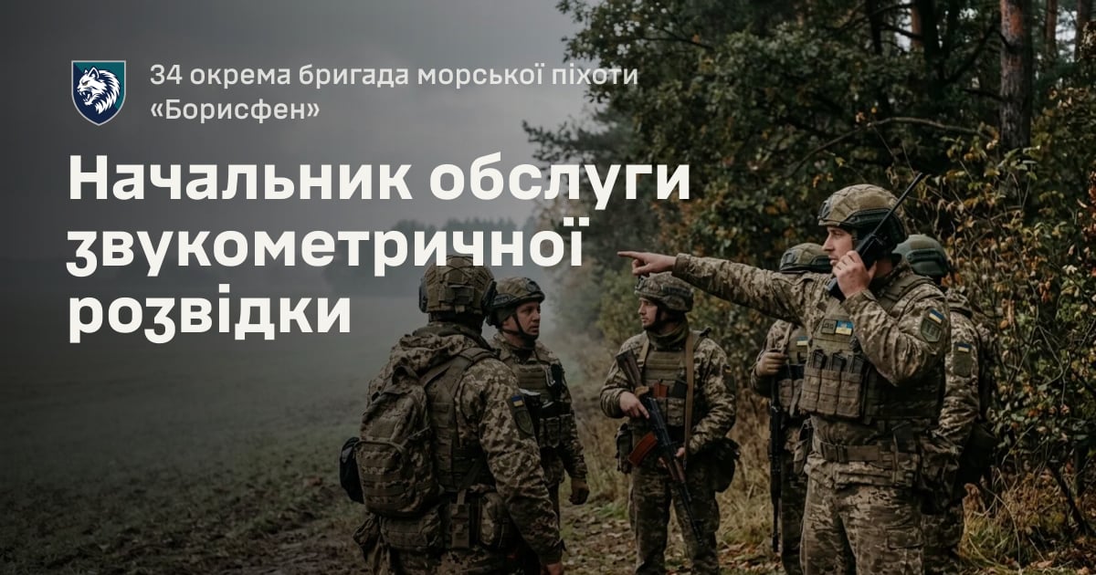 Начальник обслуги звукометричної розвідки — 34 окрема бригада морської піхоти «Борисфен»