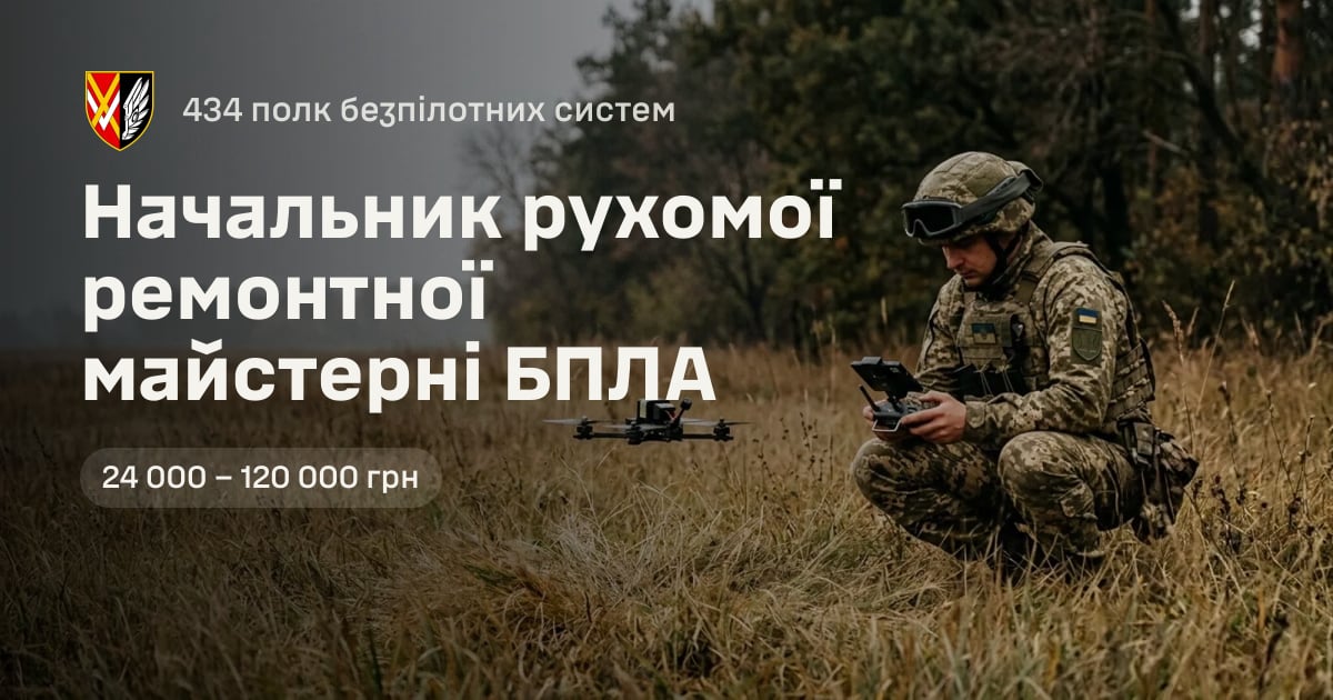 Начальник рухомої ремонтної майстерні БПЛА — 434 полк безпілотних систем