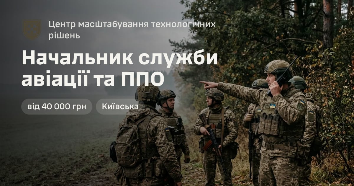 Начальник служби авіації та ППО — Центр масштабування технологічних рішень