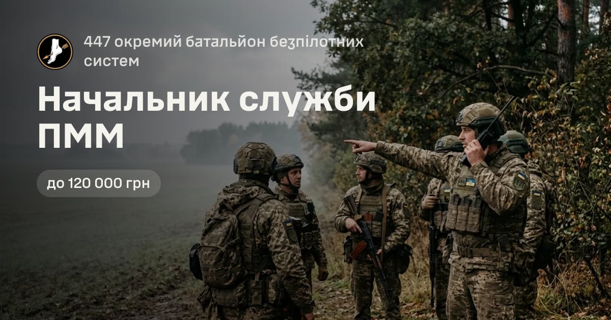 Начальник служби ПММ — 447 окремий батальйон безпілотних систем